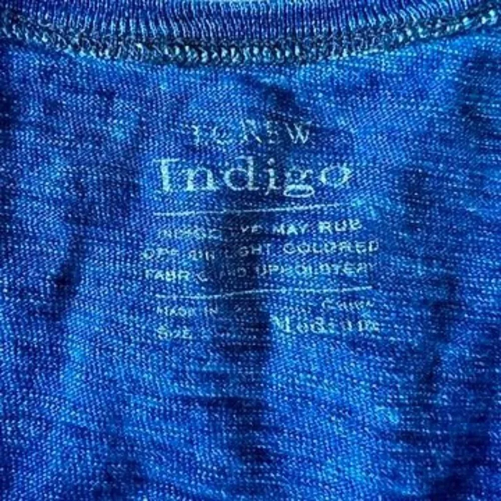 J. Crew Indigo Blue Dotted Short Sleeved Henley Shirt